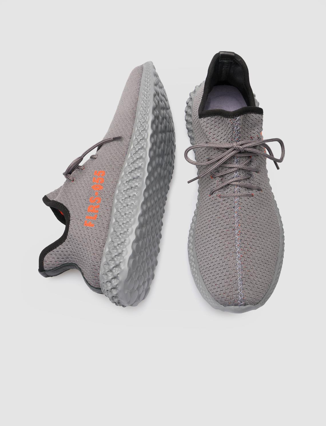 Yazı Motifli Triko Gri Bağcıklı Erkek Spor Ayakkabı