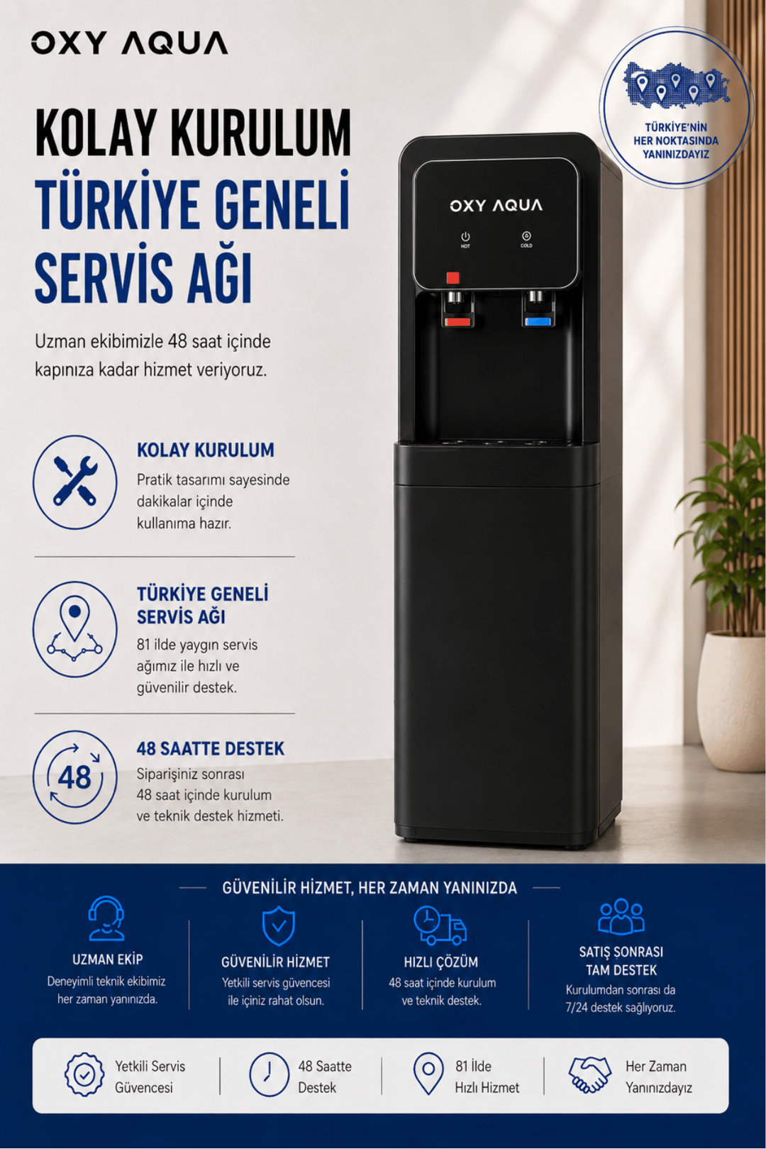 Arıtmalı Su Sebili - Sıcak Soğuk Su Çıkışlı İki Musluklu Arıtmalı Su Sebili