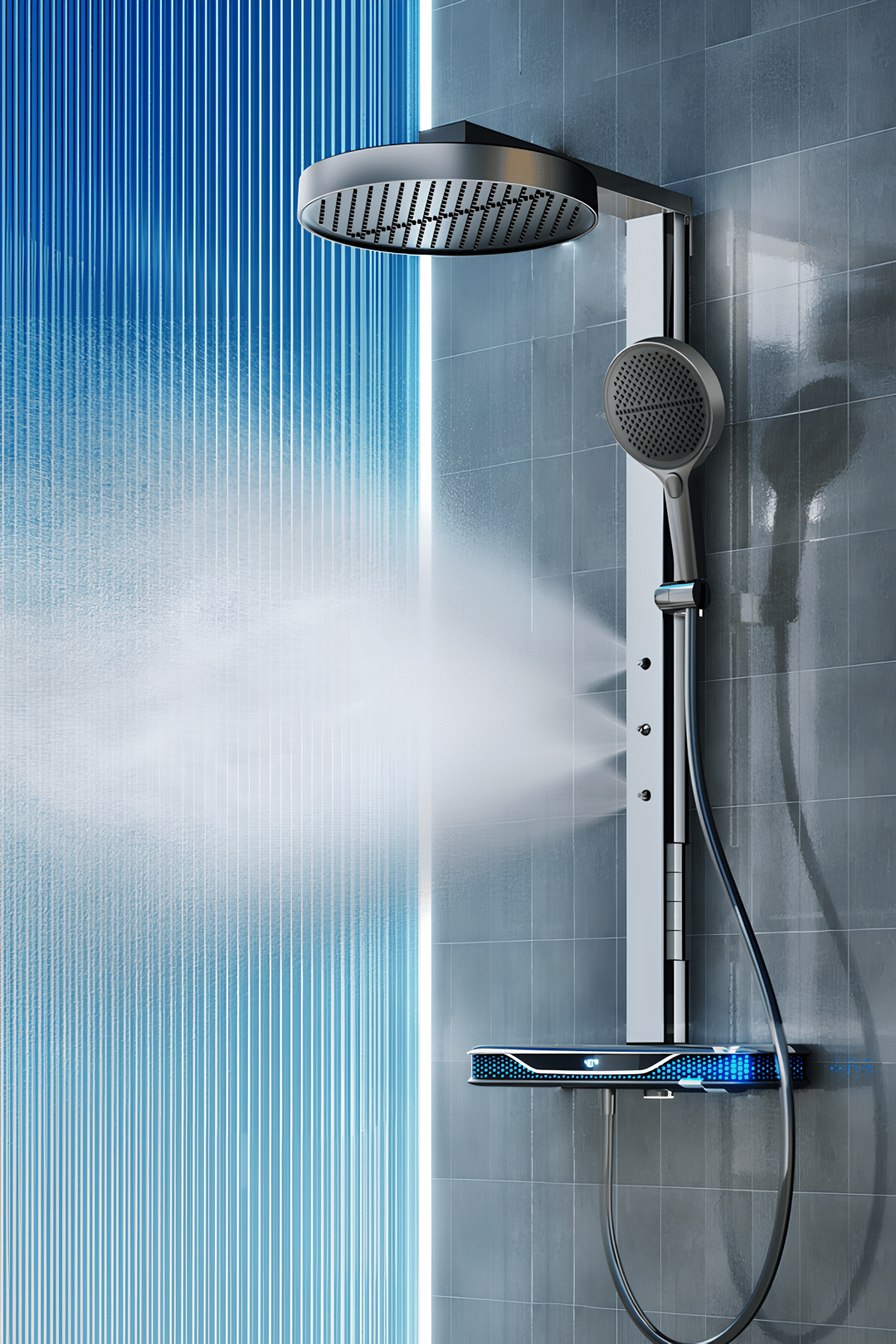 AVALON-SPA Akıllı Robot Duş seti - Piyano Dijital Led Göstergeli Termostatik Tepe Duş Seti