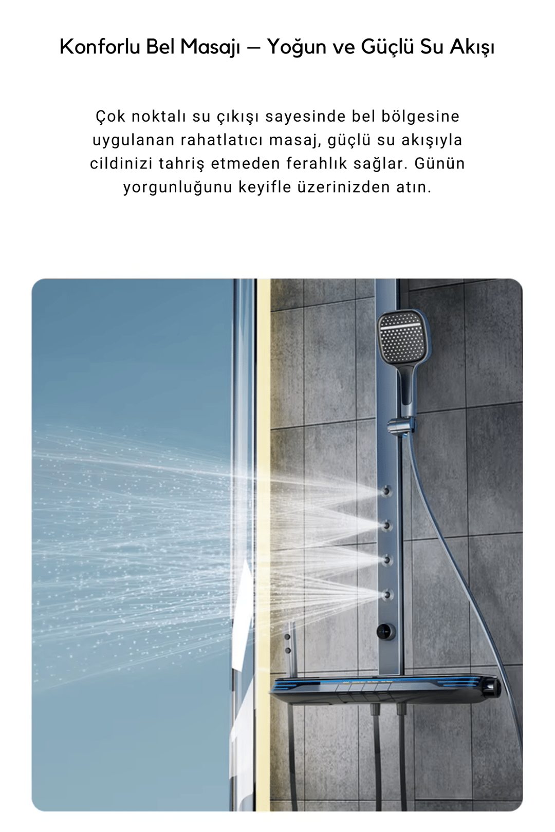 Comfort Akıllı Robot Duş seti - Piyano Dijital Led Göstergeli Termostatik Tepe Duş Seti