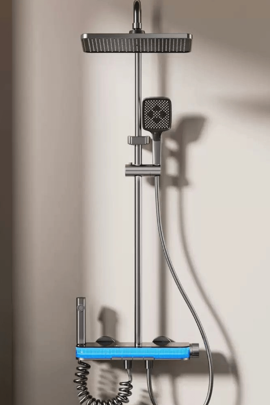 Dijital LED Ekranlı Akıllı Duş Seti Lüks Şelale ve Yağmur Duş Sistemi Tepe Duş Seti