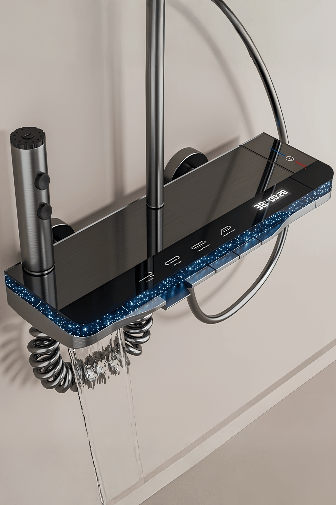 ORİON-Premium Dijital Led Göstergeli Piano Robot Duş Seti - Piyano Tepe Duş Seti