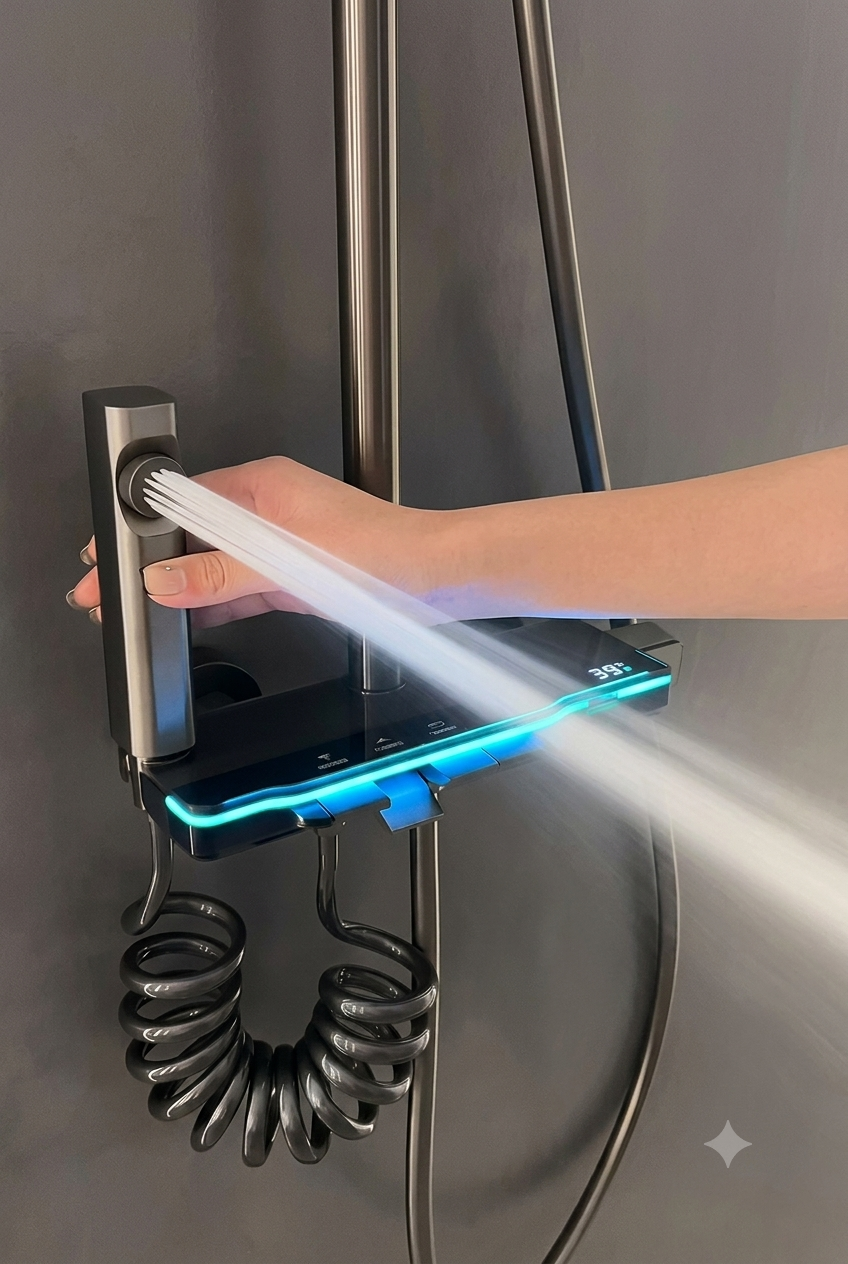 OXY AQUA- Primex Dijital Led Göstergeli Piyano Tuşlu Duş Seti