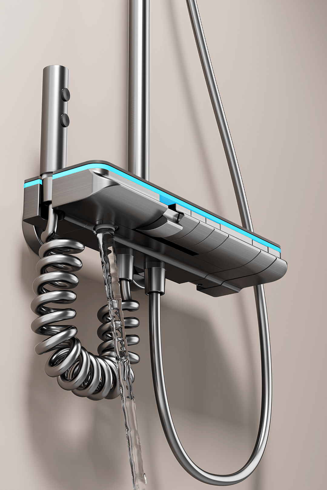 OXY AQUA - Rain Dijital LED Göstergeli Piyano Tuşlu Termostatik Banyo Batarya Duş Sistemi Tepe Robot Duş Seti