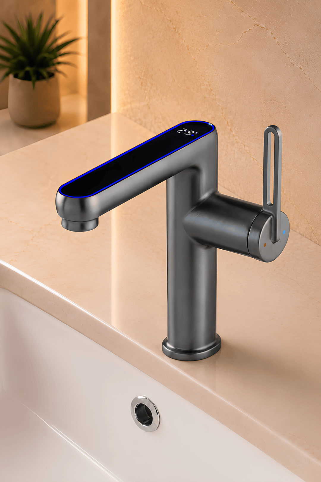 OXY AQUA River Dijital Sıcaklık Göstergeli  Banyo Bataryası