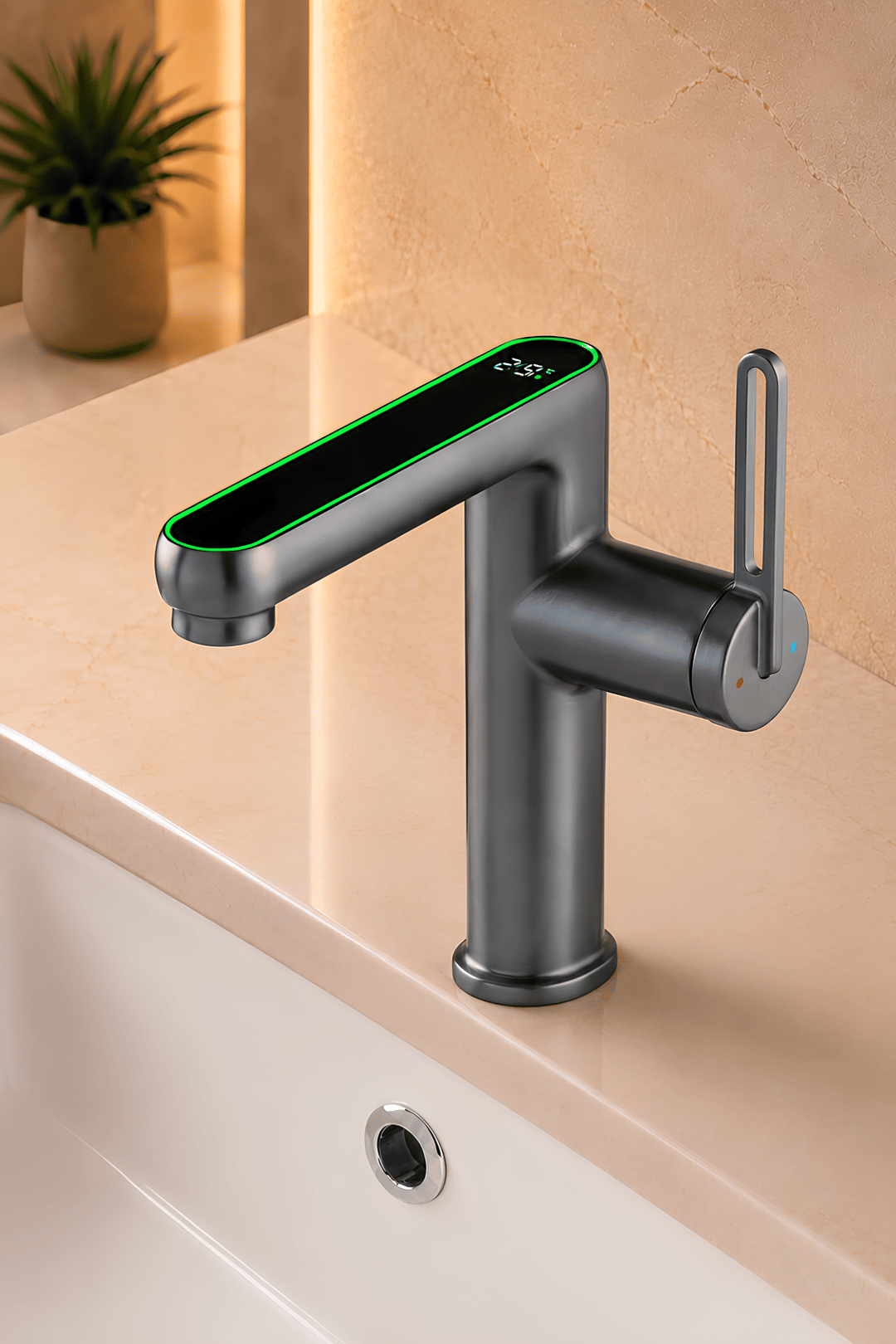 OXY AQUA River Dijital Sıcaklık Göstergeli  Banyo Bataryası