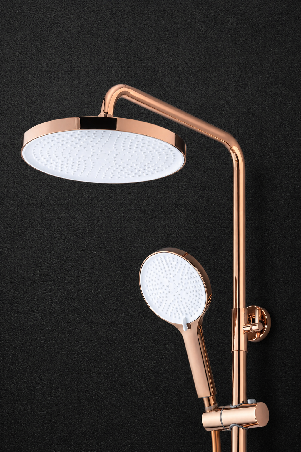 OXY AQUA Rose Dijital Sıcaklık Göstergeli Rose Gold Tepe Duş Seti
