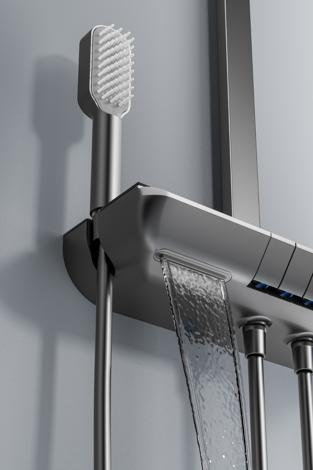 OXY AQUA - Venüs Dijital LED Göstergeli Piyano Tuşlu Termostatik Banyo Batarya Duş Sistemi Tepe Robot Duş Seti