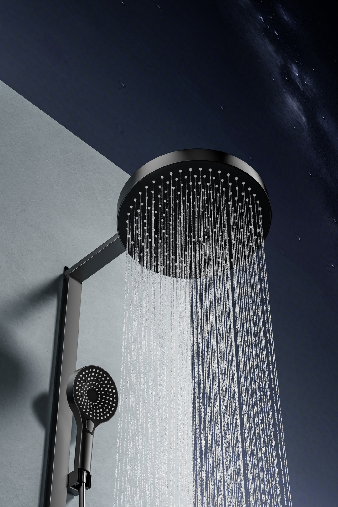 OXY AQUA - Venüs Dijital LED Göstergeli Piyano Tuşlu Termostatik Banyo Batarya Duş Sistemi Tepe Robot Duş Seti