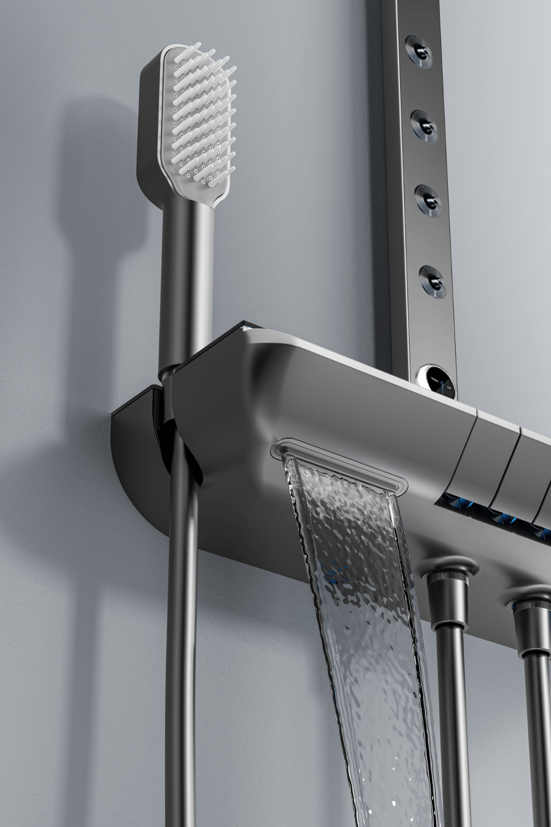 OXY AQUA - Venüs SPA Dijital LED Göstergeli Piyano Tuşlu Termostatik Banyo Batarya Duş Sistemi Tepe Robot Duş Seti