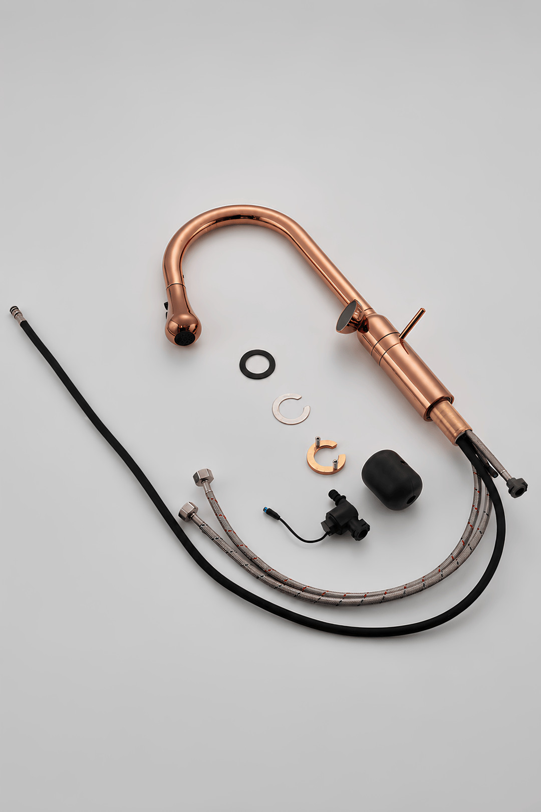 ROSE Dijital Sıcaklık Göstergeli Spiralli Rose Gold Mutfak Bataryası