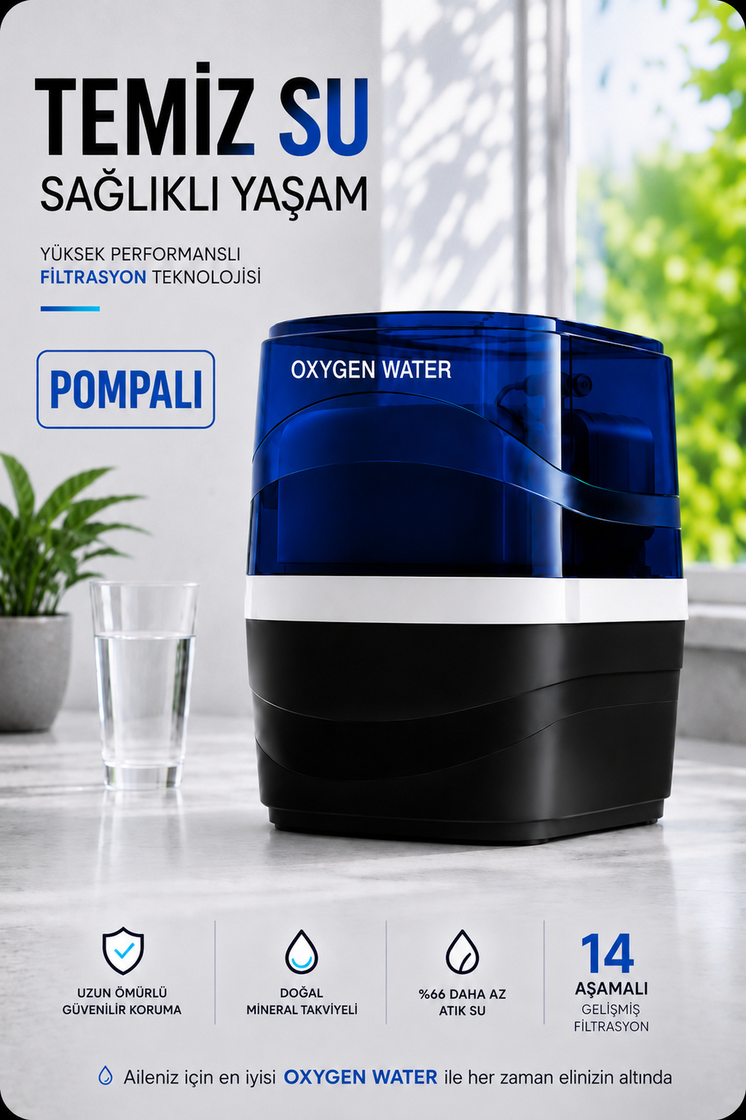 Su Arıtma Cihazı - 14 Aşamalı Pompalı Vontron Membranlı Su Arıtma Cihazı