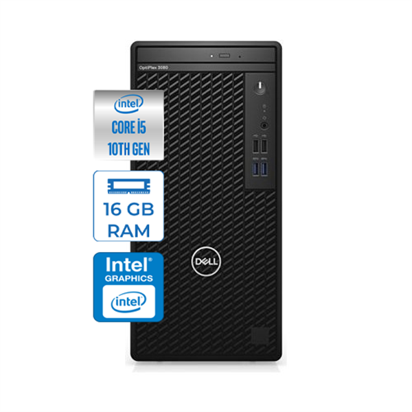 Dell OptiPlex 3080MT Intel Core i5 10505 16GB 1TB+1TB SSD Windows 10 Pro Masaüstü Bilgisayar N207O3080MTACW10