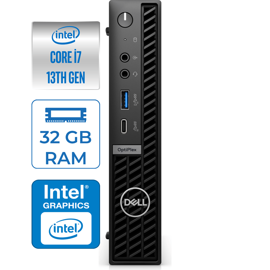 Dell Optiplex 7010MFF Plus Intel Core i7 13700T 32GB DDR5 256GB SSD Windows 11 Pro Mini Masaüstübilgisayar 7010Pİ7 N007O7010MFFPUBU17
