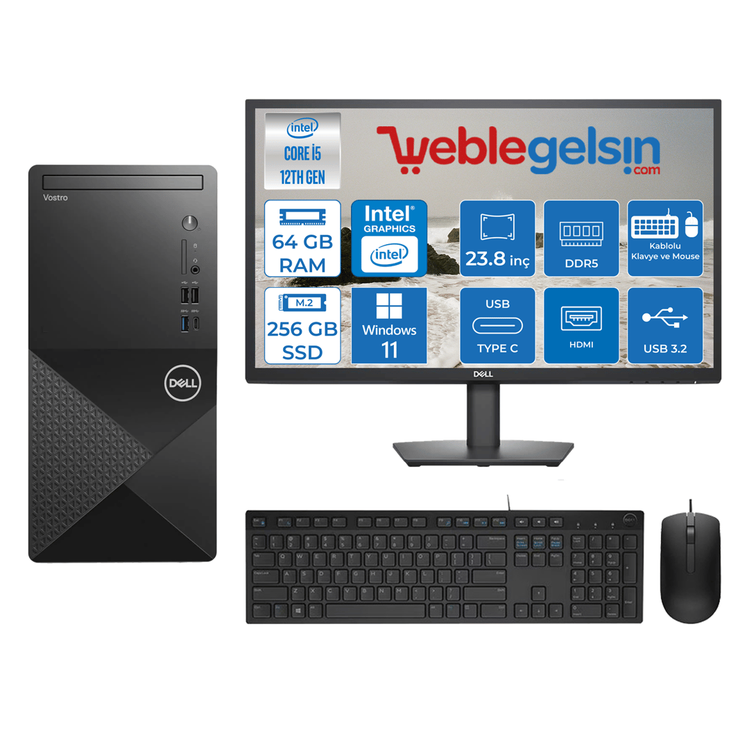 Dell Vostro 3030 MT Intel Core I5 12400 64GB DDR5 256GB SSD 23.8