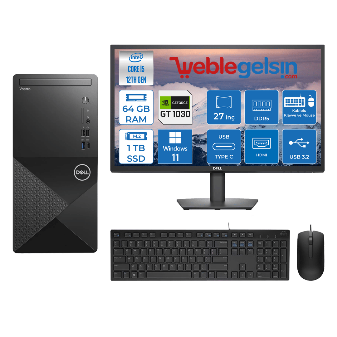 Dell Vostro 3030 MT Intel Core I5 12400 64GB DDR5 1TB SSD 27