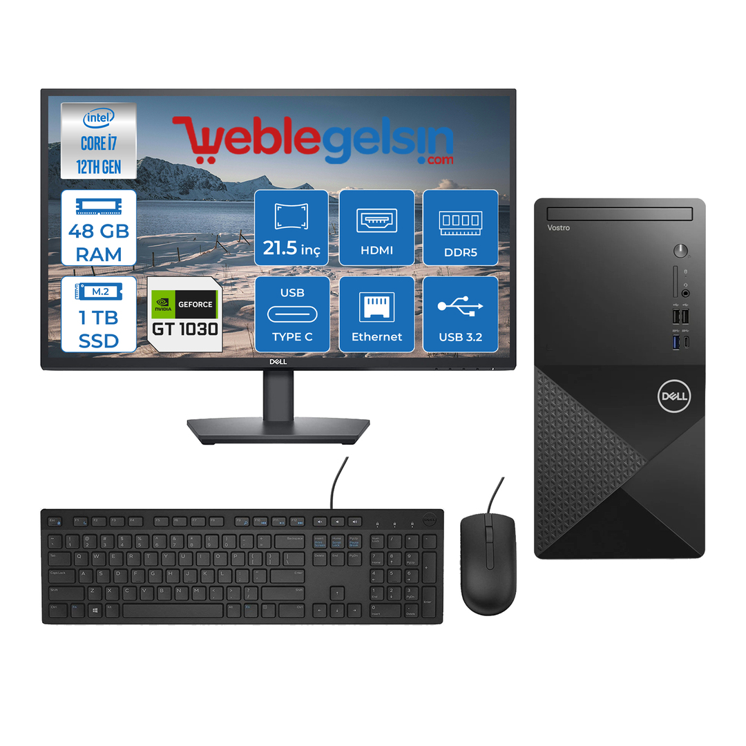 Dell Vostro 3030 mt Intel Core I7 12700 48GB DDR5 1TB SSD 21.5