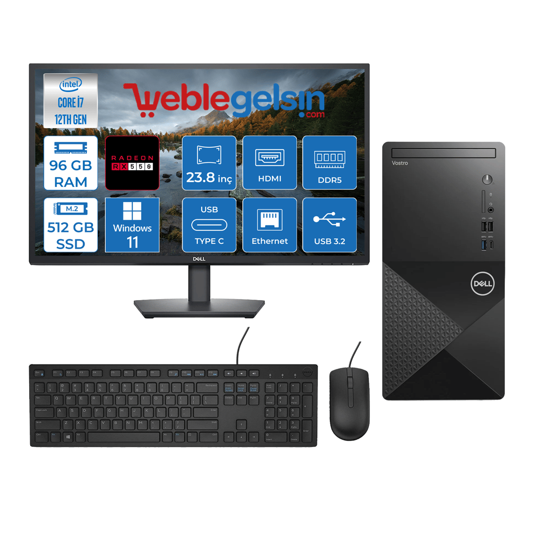 Dell Vostro 3030 mt Intel Core I7 12700 96GB DDR5 512GB SSD 23.8