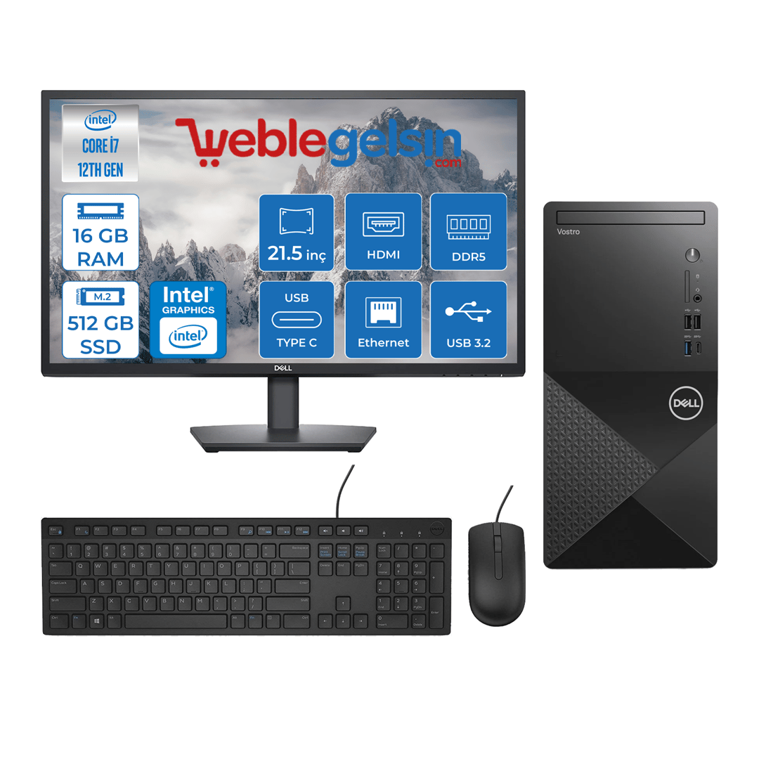 Dell Vostro 3030 mt Intel Core I7 12700 16GB DDR5 512GB SSD 21.5