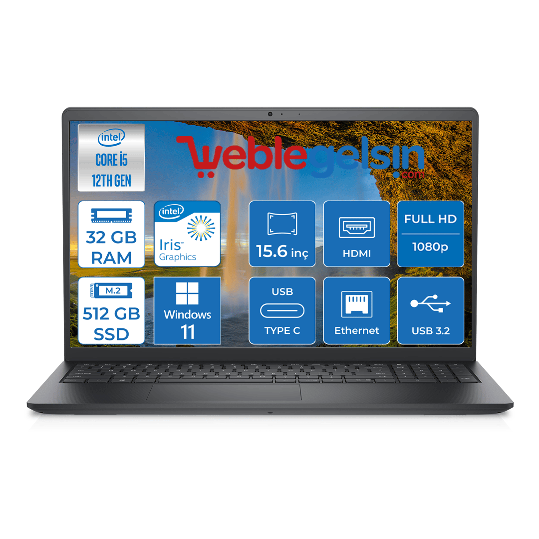 Dell Vostro 3520 Intel Core İ5 1235U 32GB 512GB SSD Windows 11 Home 15.6