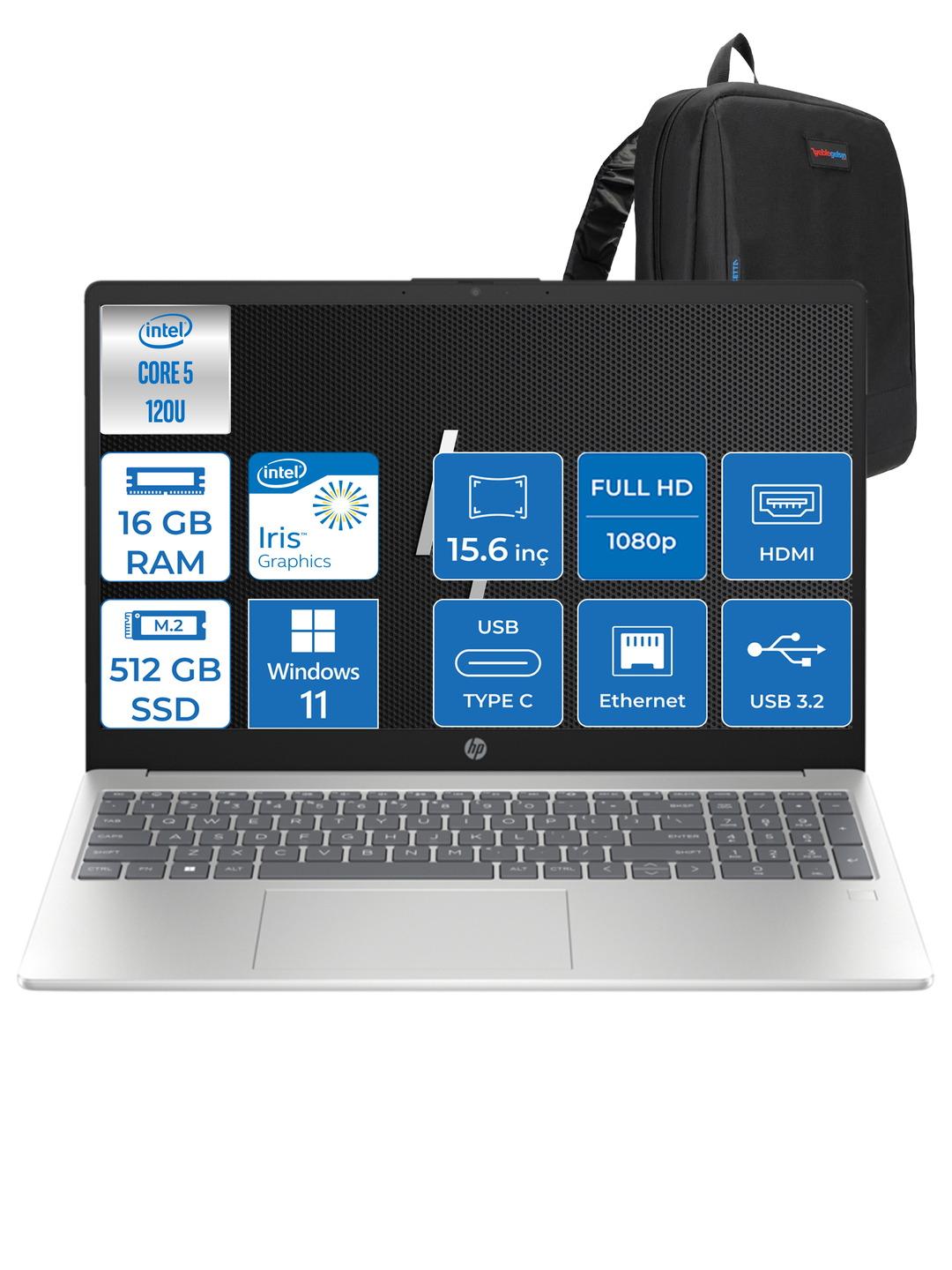 HP 15-fd1006nt Intel Core i5 120U 16GB 512GB SSD 15.6