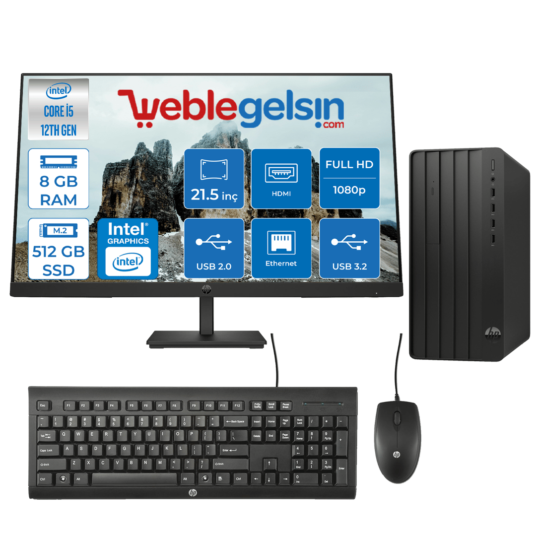 Hp 290 Pro G9 Intel Core I5 12500 8GB 512GB SSD Intel® UHD Graphics Freedos 21.5 Fhd Monitör 228N8X1AA02