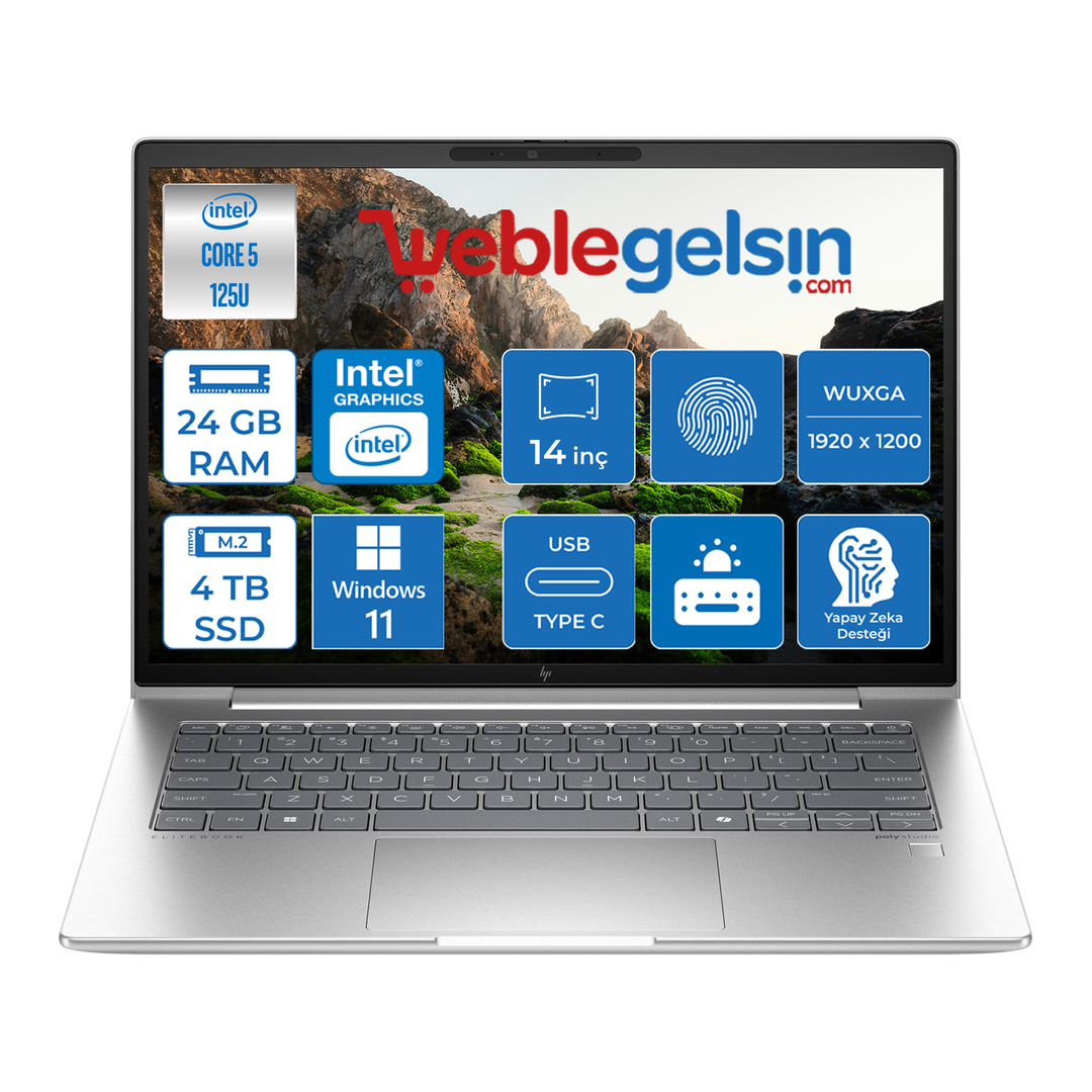 Hp Elitebook 640 G11 Intel Core Ultra 5 125U DDR5 24GB 4TB SSD Intel® Aı Boost 14