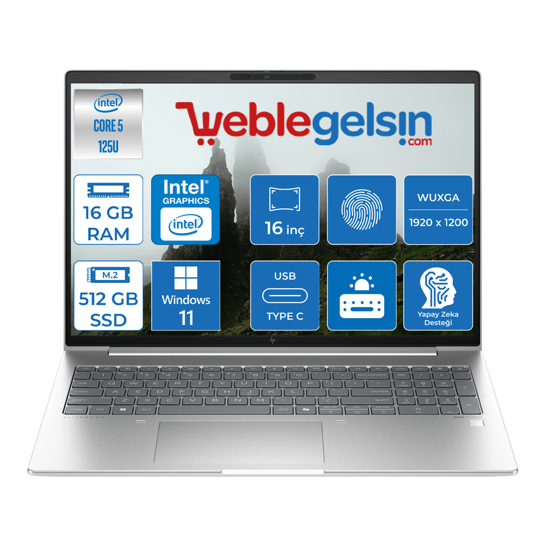 Hp Elitebook 660 G11 Intel Core Ultra 5 125U DDR5 16GB 512GB SSD Intel® Aı Boost 16