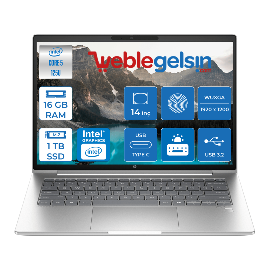 Hp Probook 440 G11 Intel Core Ultra 5 125U DDR5 16GB 1TB SSD Intel® Aı Boost 14
