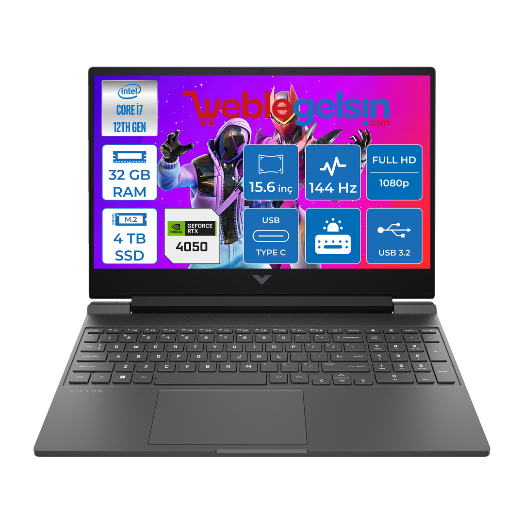 Hp Victus W15-FA1073NT Intel Core I7-12650H 32GB 4TB SSD 6GB/RTX4050 Freedos 15.6