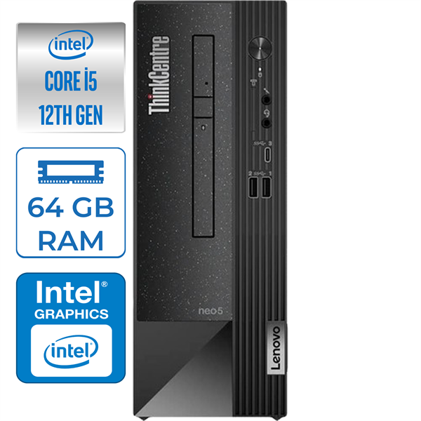 Lenovo Thınkcentre Neo 50S Sff Intel Core I5 12400 64GB 2TB M.2 Nvme SSD Windows 11 Home Masaüstü Bilgisiyar SFF11T00014TX32