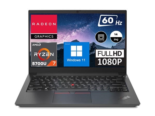 Lenovo Thinkpad E14 Gen3 Amd Ryzen 7 5700U 24 GB 512 GB SSD Windows 11 Pro 14
