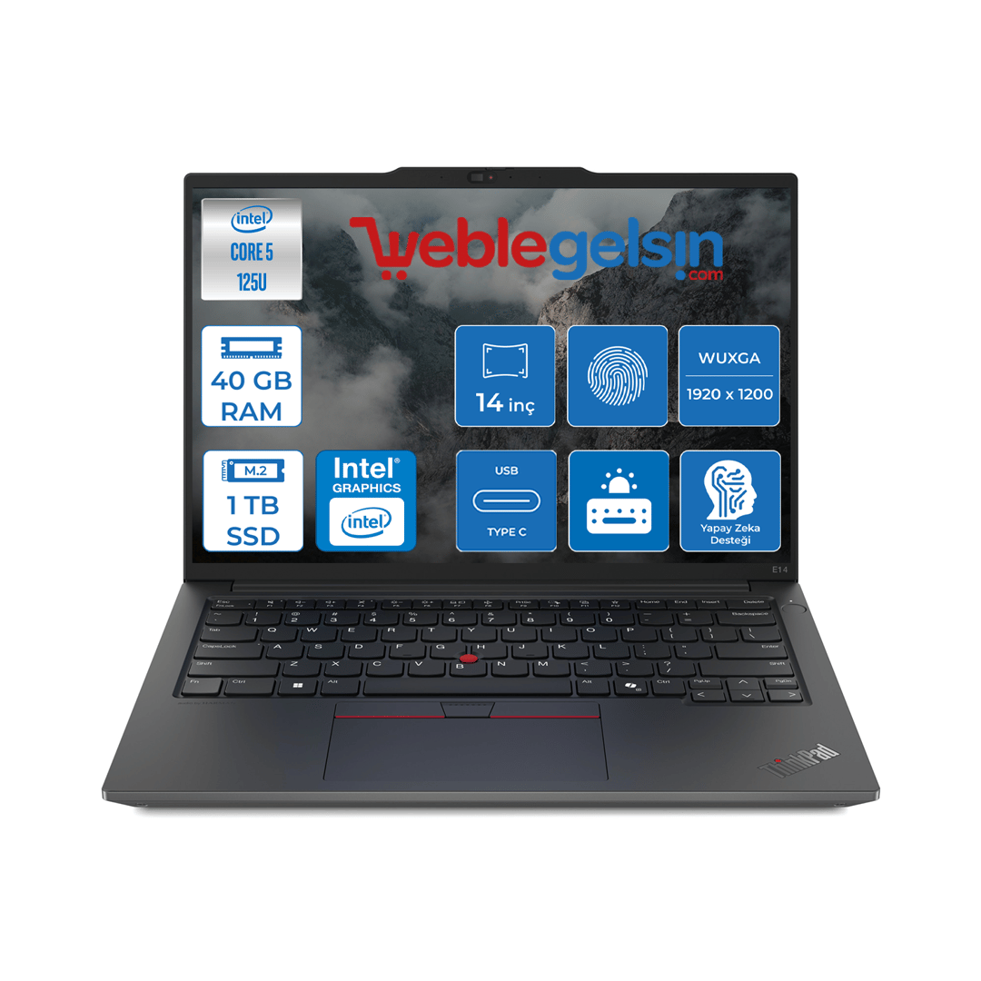 Lenovo Thinkpad E14 Gen6 Intel Core Ultra 5 125U 40GB 1TB SSD Intel® Aı Boost 14