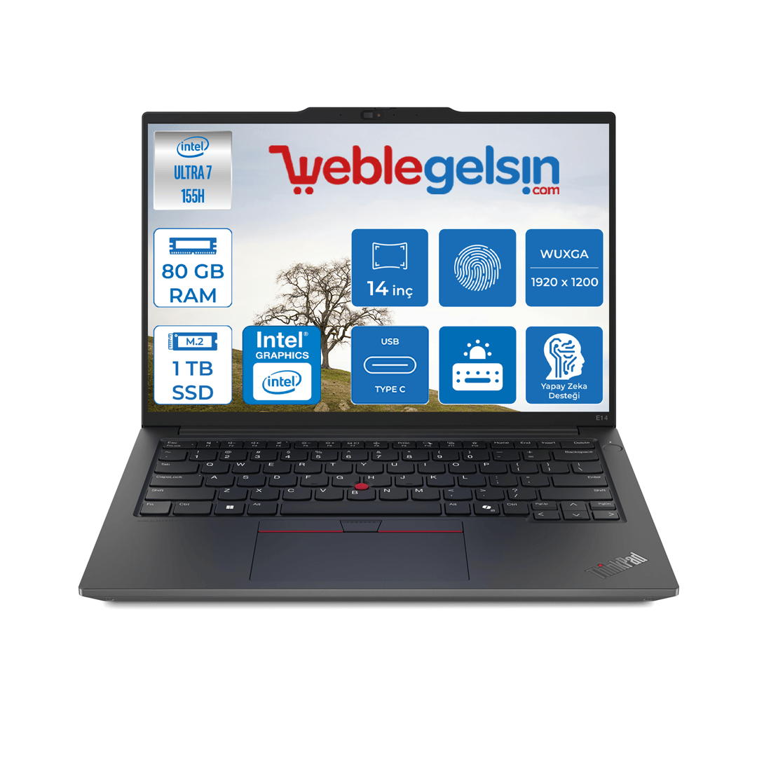 Lenovo Thinkpad E14 Gen6 Intel Core Ultra 7 155H DDR5 80GB 1TB SSD Intel® Aı Boost 14