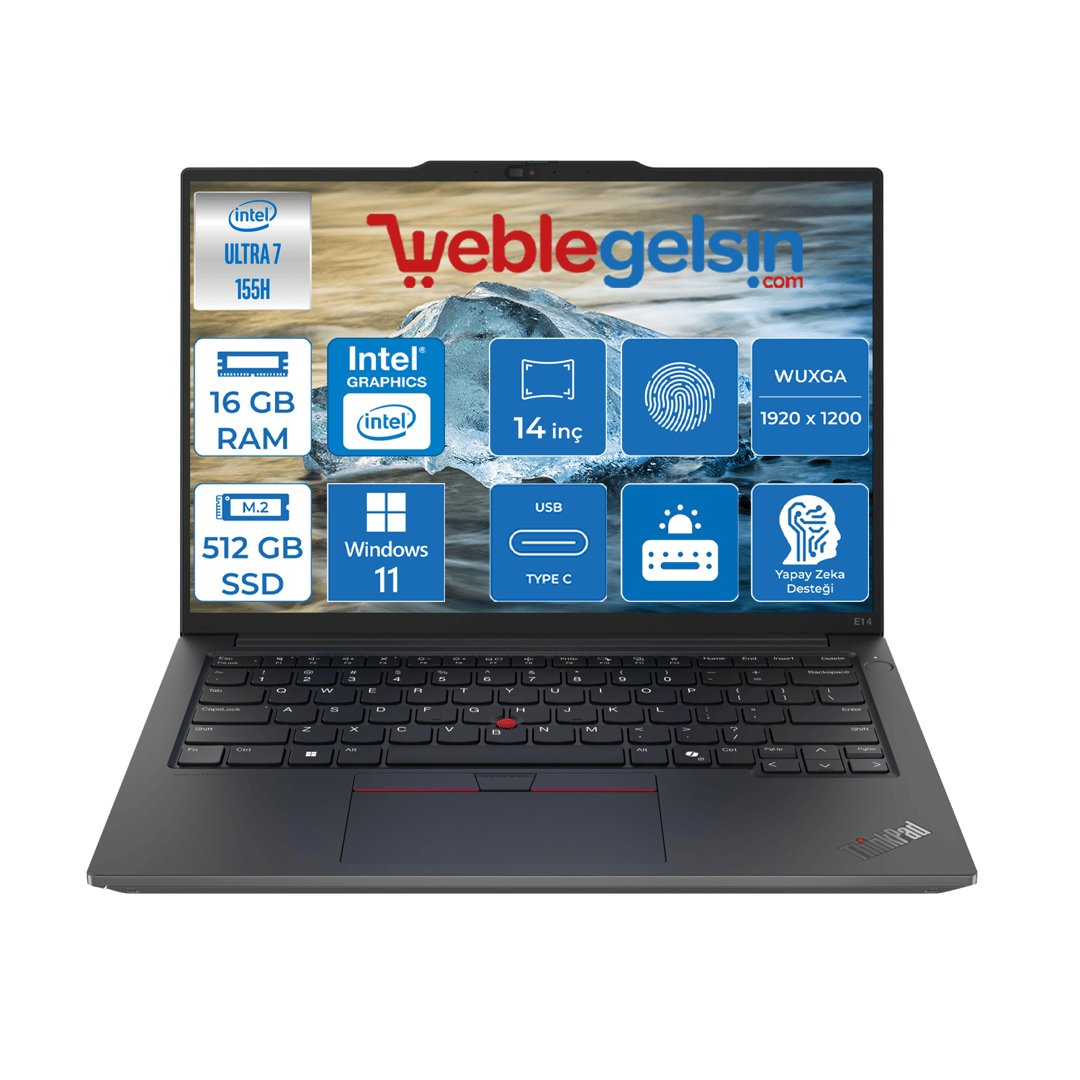 Lenovo Thinkpad E14 Gen6 Intel Core Ultra 7 155H DDR5 16GB 512GB SSD Intel® Aı Boost 14