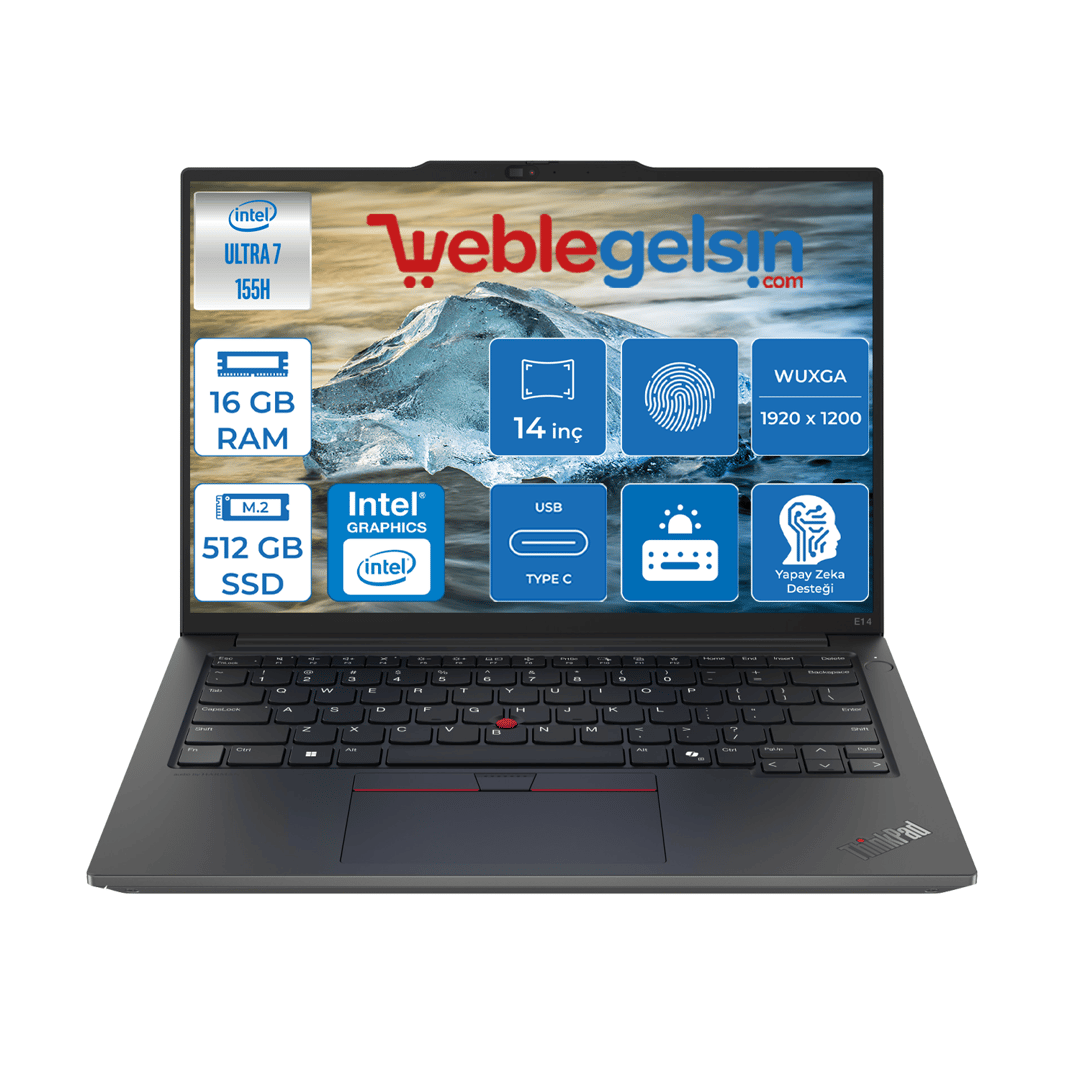 Lenovo Thinkpad E14 Gen6 Intel Core Ultra 7 155H DDR5 16GB 512GB SSD Intel® Aı Boost 14