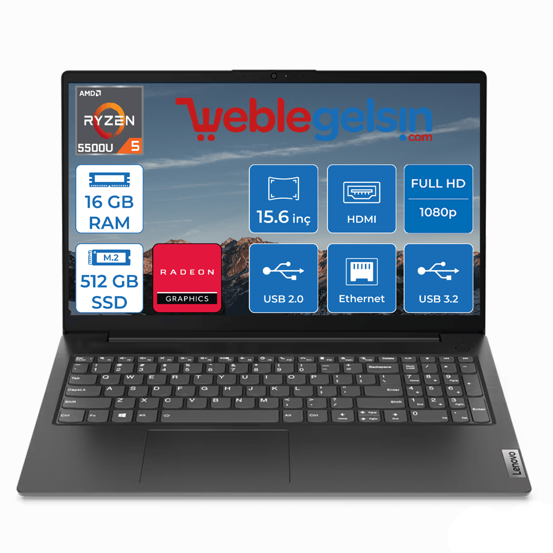 Lenovo V15 G2 Alc Amd Ryzen™ 5 5500U 16 GB 512GB SSD 15.6 inç FreeDos ...