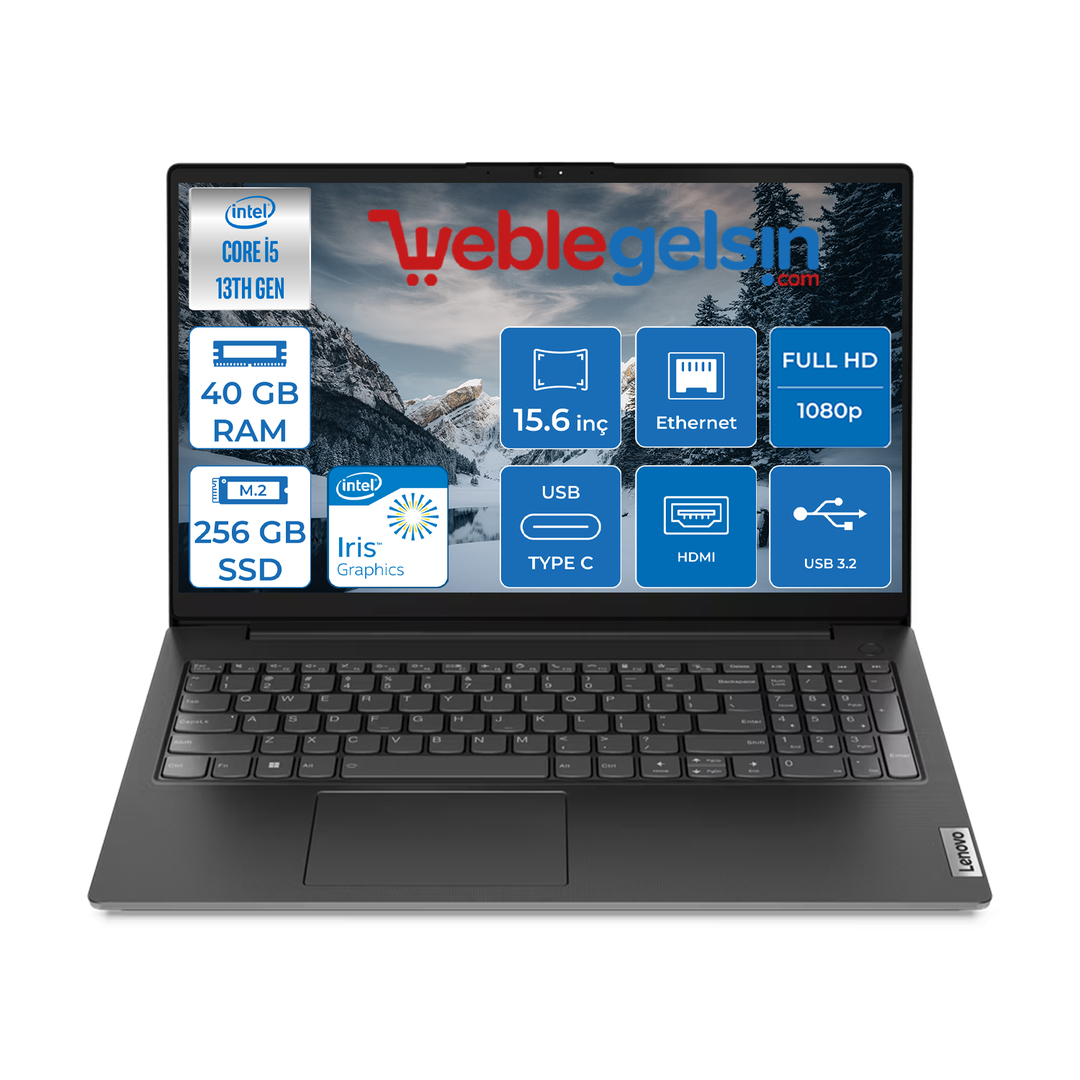 Lenovo V15 Gen4 Intel Core I5 13420H 40GB 256GB SSD Freedos 15.6 inç Fhd Taşınabilir Bilgisayar 83A10091TRF13