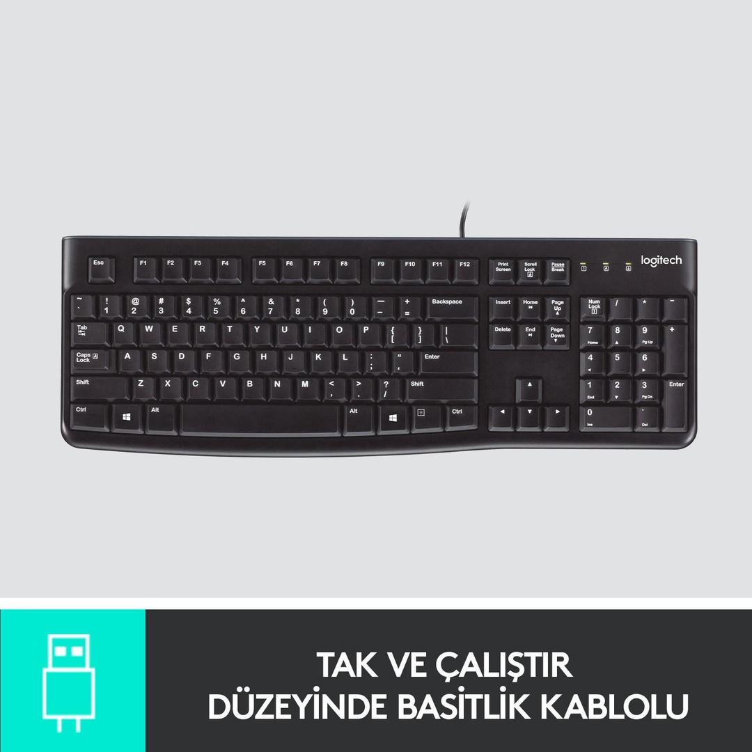 LOGITECH K120 KLAVYE Q TR SIYAH 920-002505