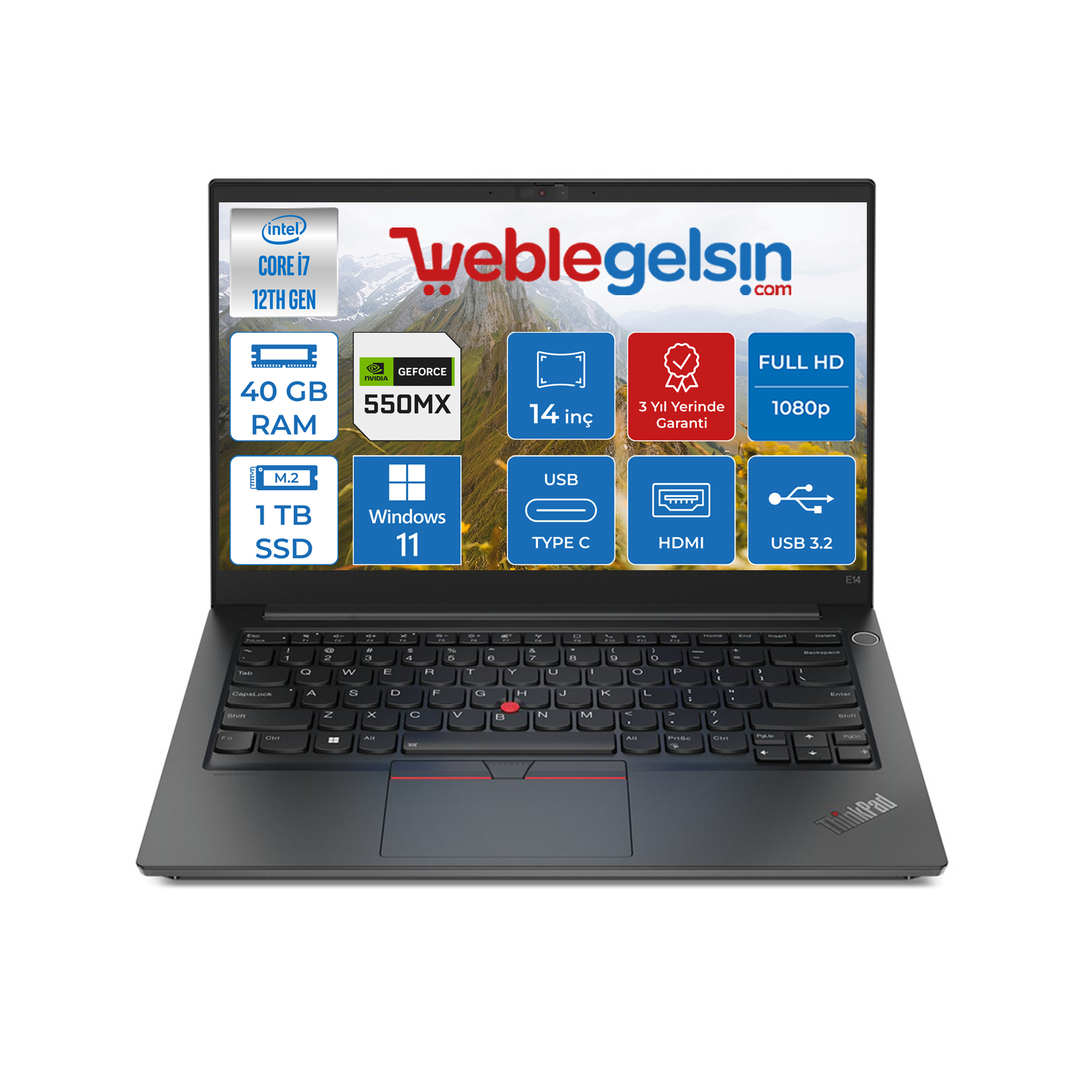 Thinkpad E14 G4 Intel Core I7-1255U 40GB 512GB + 512GB SSD 2GB/MX550 14