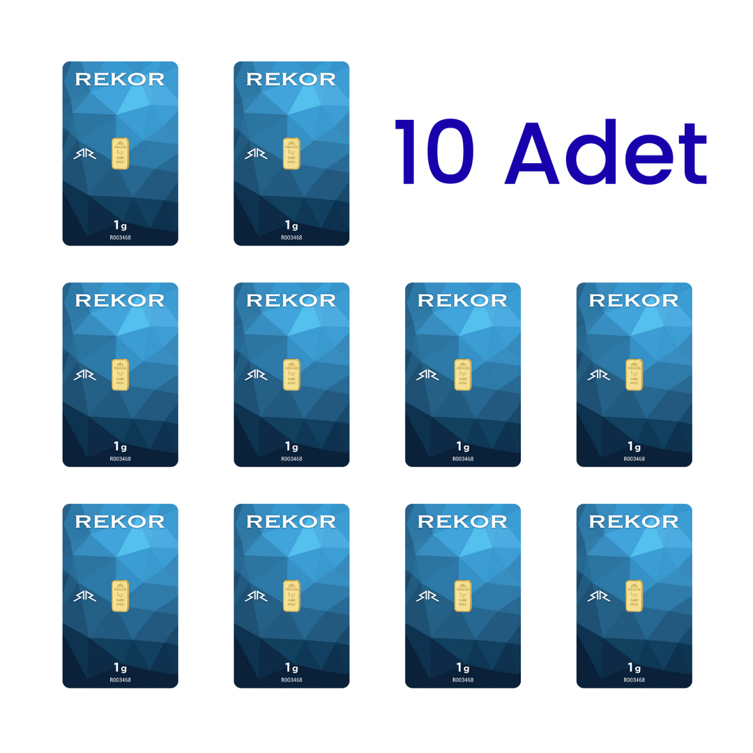 10 Adet 1 Gr 24 Ayar Gram Altın