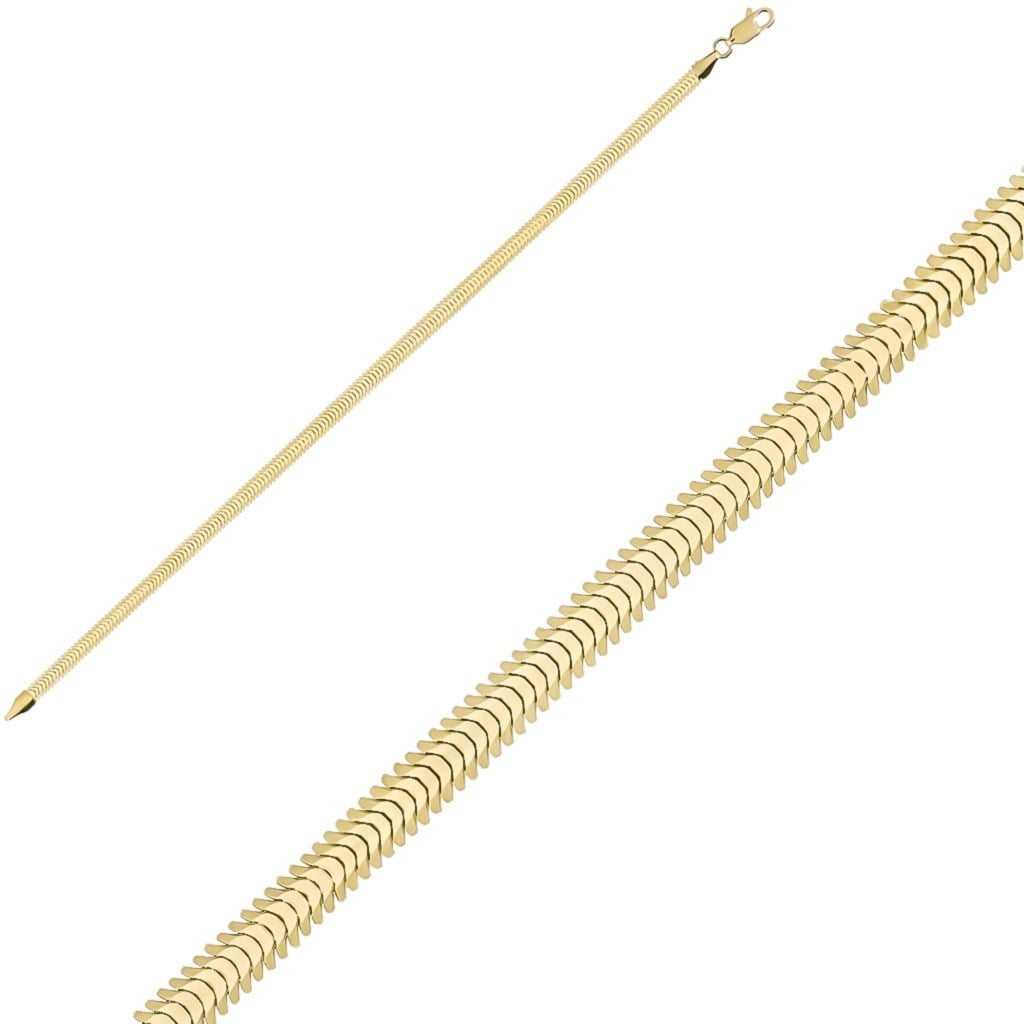 Balıksırtı Modeli 14 Ayar Altın Bileklik 3Mm