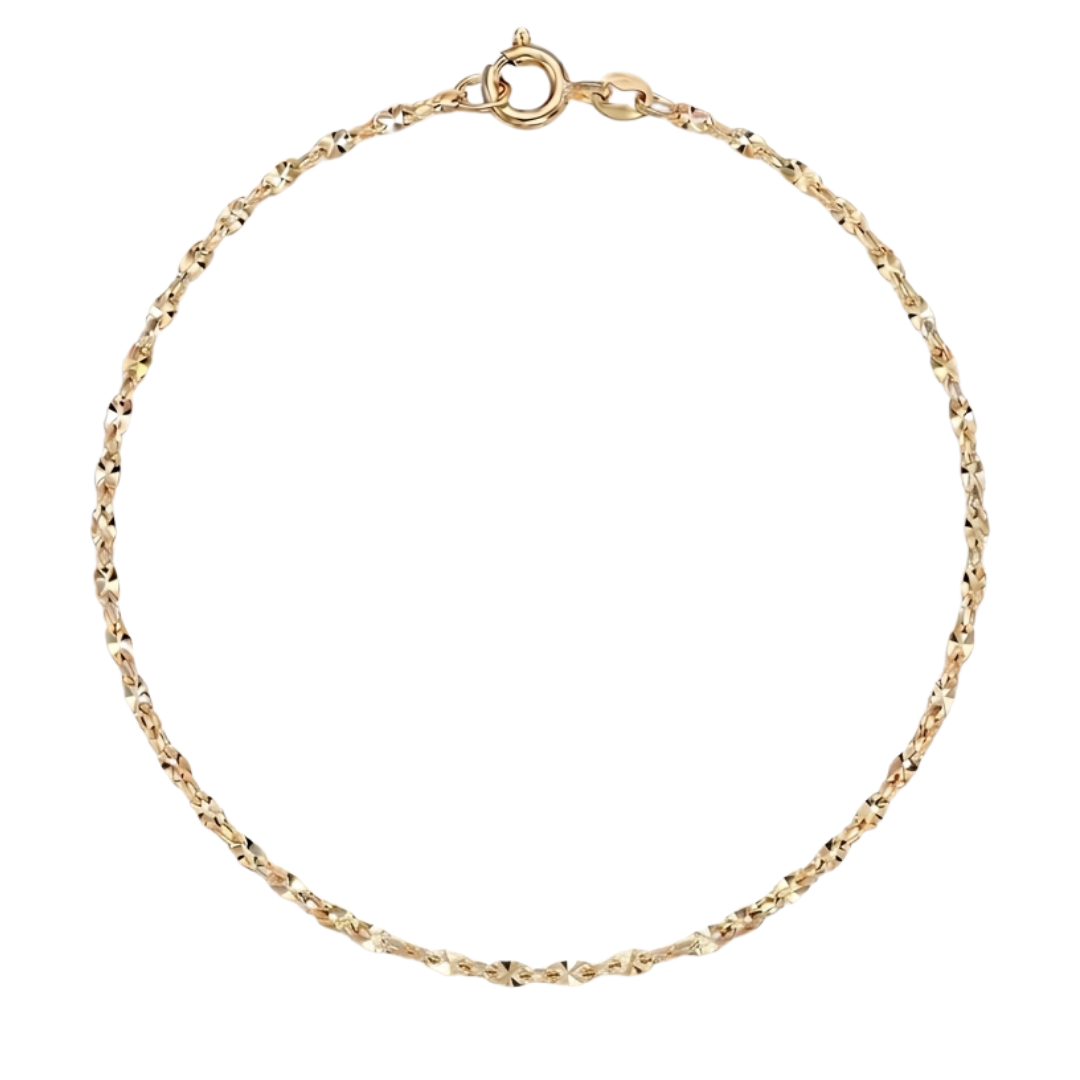 Aynalı Model 14 Ayar Altın Minimal Bileklik