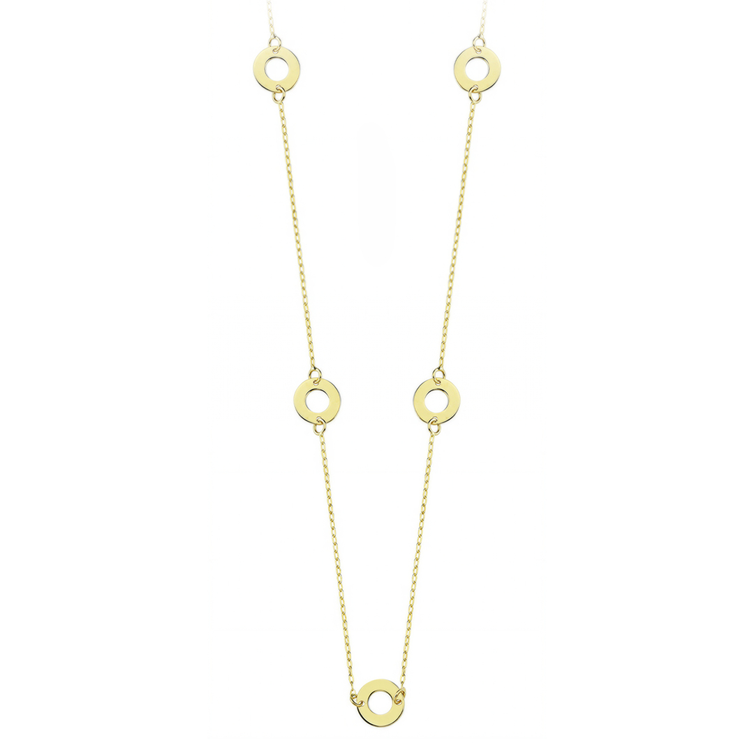 Halka Detaylı 14 Ayar Altın Kolye