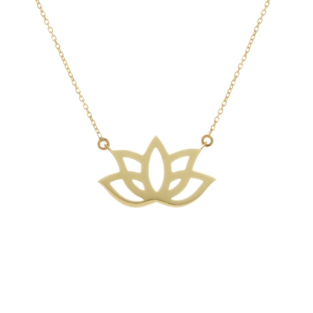 Lotus 14 Ayar Altın Kolye