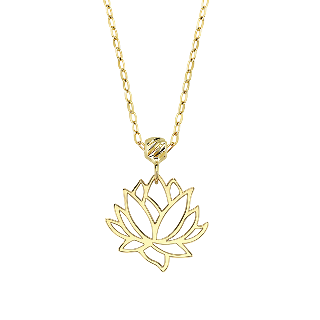 Lotus Çiçeği 14 Ayar Altın Kolye