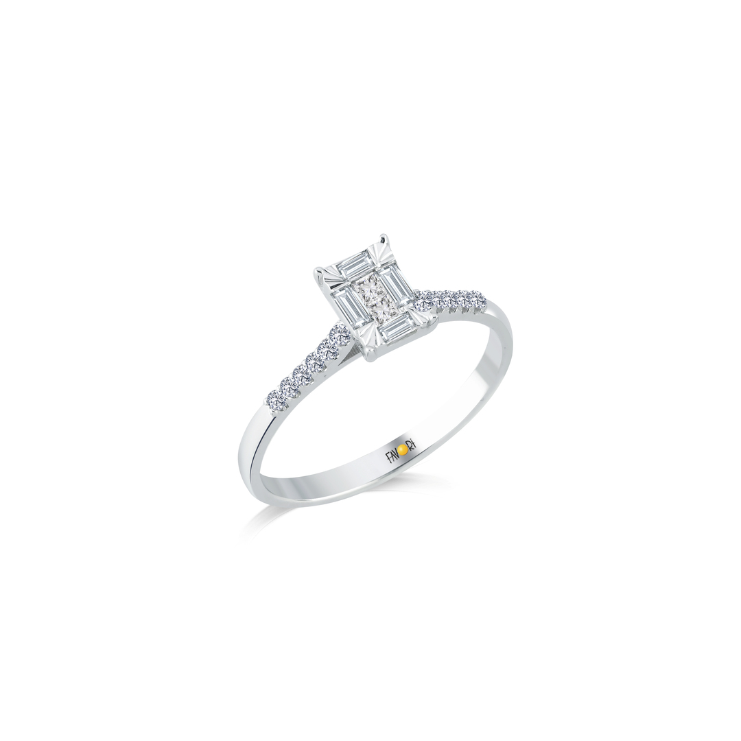 PIRLANTA BAGET YÜZÜK  0.17 CT  0.11 BAGET