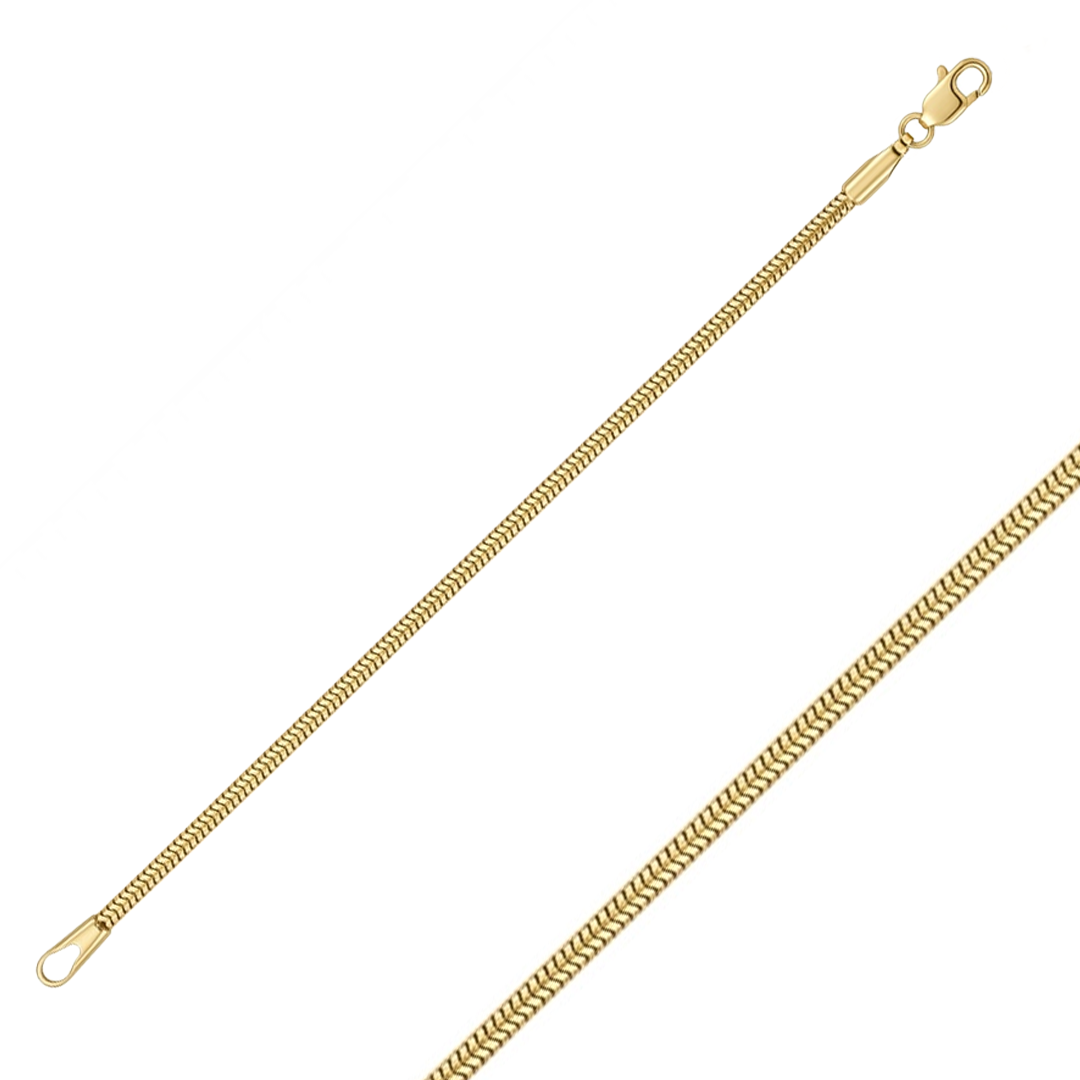 1mm Yuvarlak Balıksırtı Model  14 Ayar Altın Bileklik