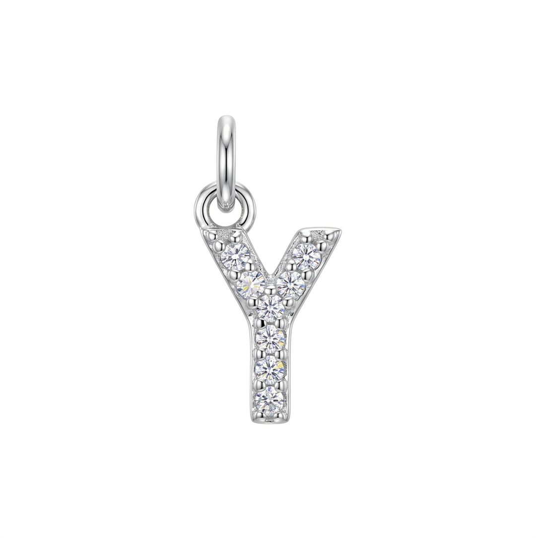 Letter Y Charm - Silver