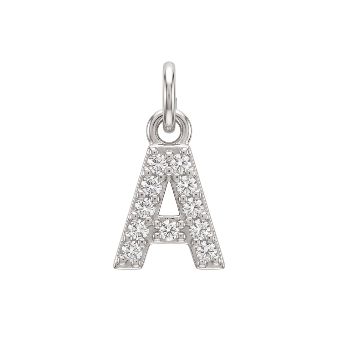 Letter A Charm - Silver